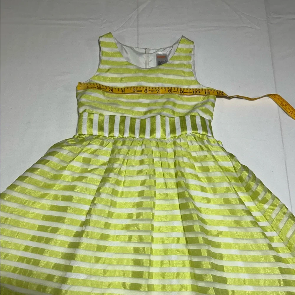 Gymboree Girls 4 Green White Striped Organza Dress Twirl Party Spring Easter